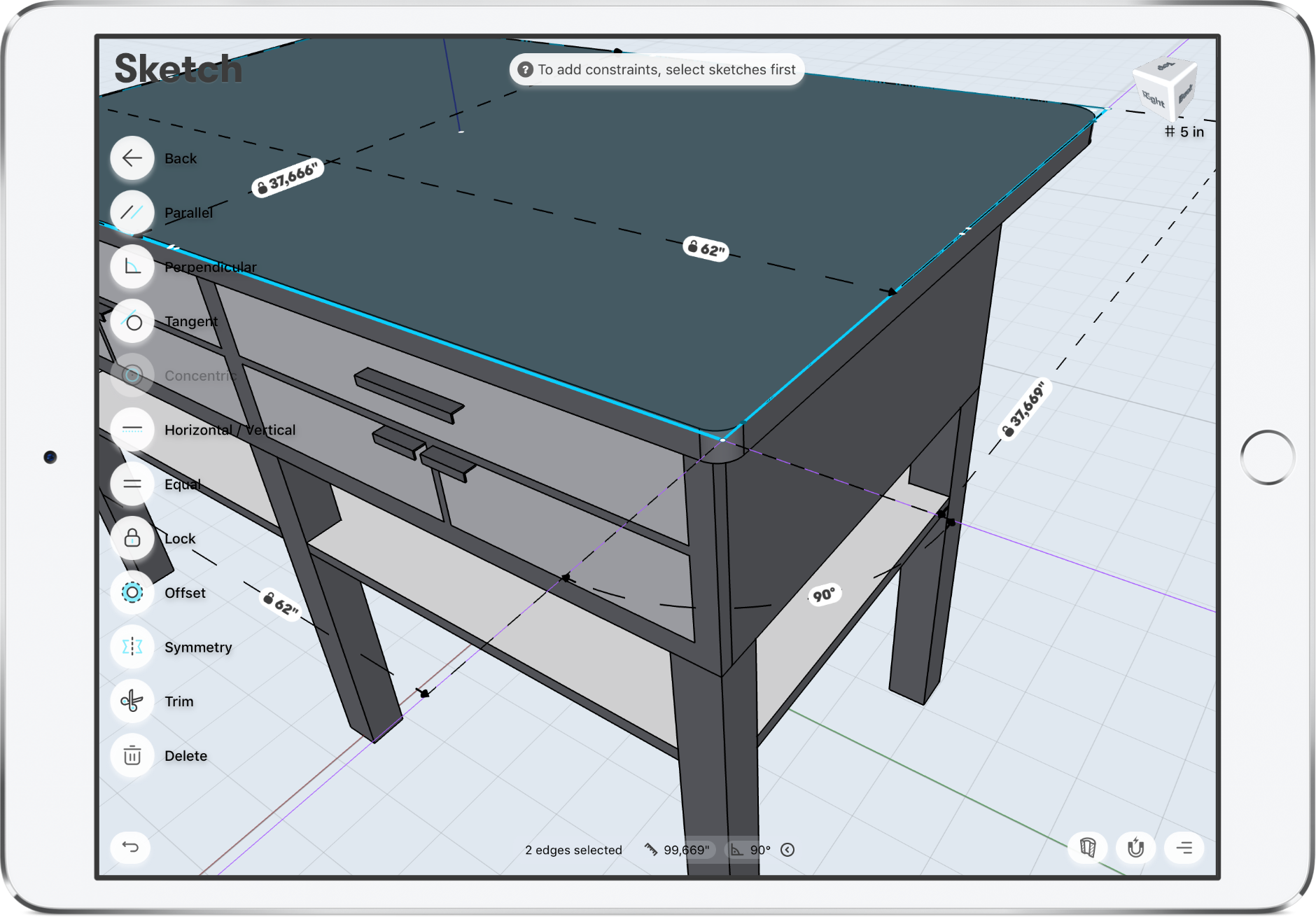 Shapr3d For Ipad Pro Implements D Cubed Geometric Constraint Solving Plm Components