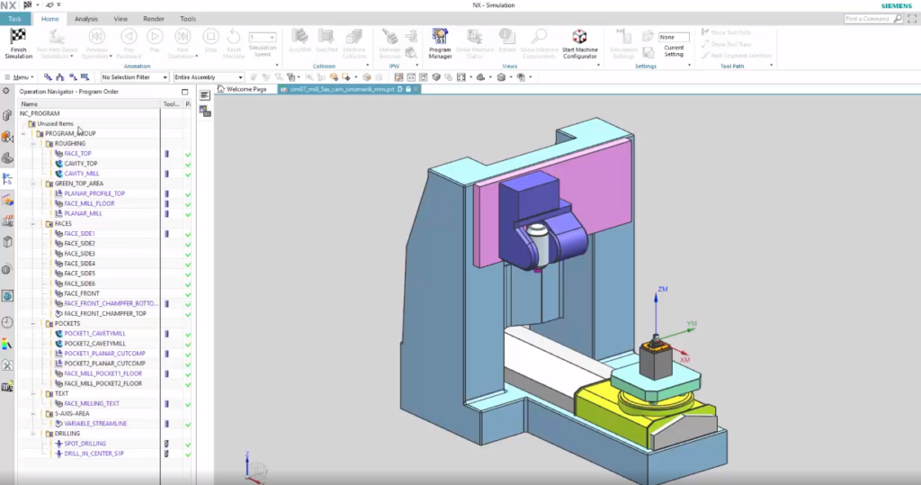 NX CAM Simulation 