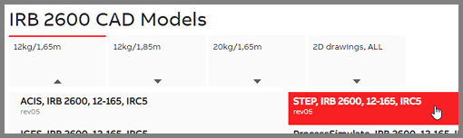 IRB 2600 CAD models