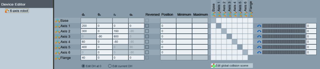 Building your robot - Kwik kinematics device editor