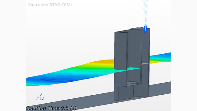 Image of simulated model of oscillating water column system