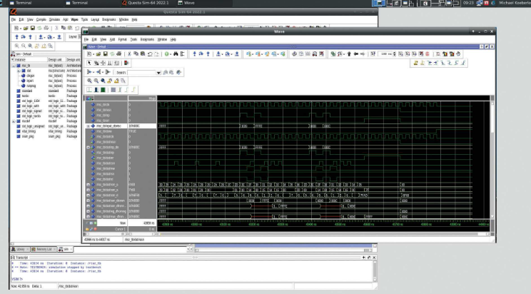 Screencap of questa software from Siemens EDA