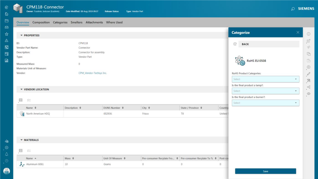 Product Compliance Regulations Managed With Ease - Teamcenter