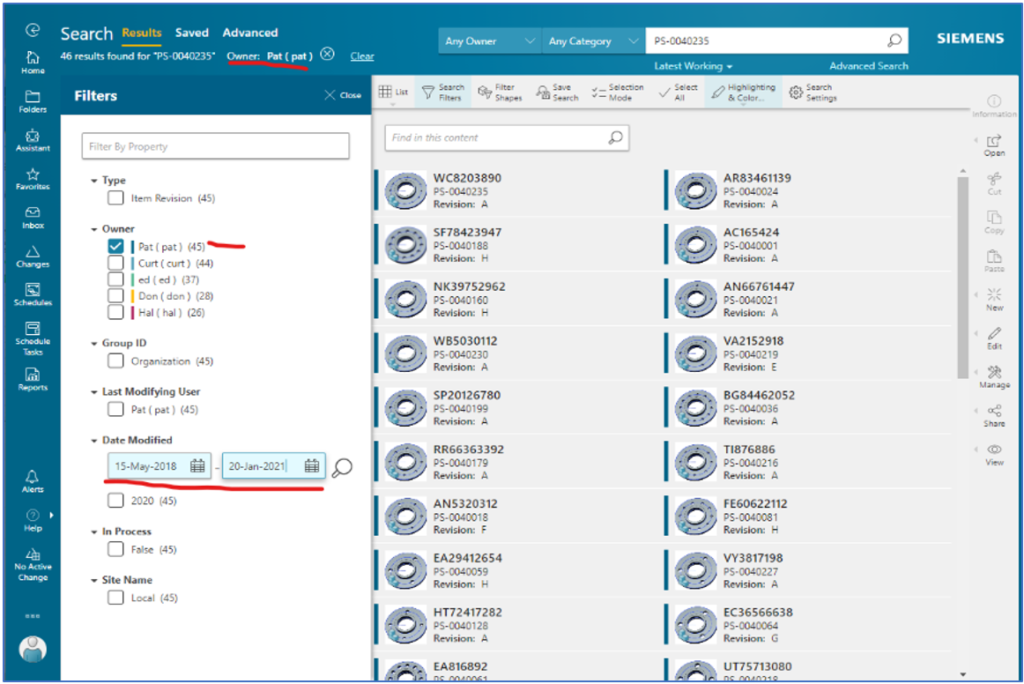 Shape and metadata combined as search criteria.