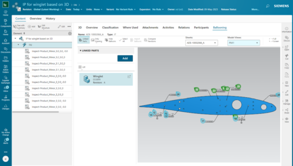 Improved ballooning functionality in Teamcenter Quality Control and Inspection Planning