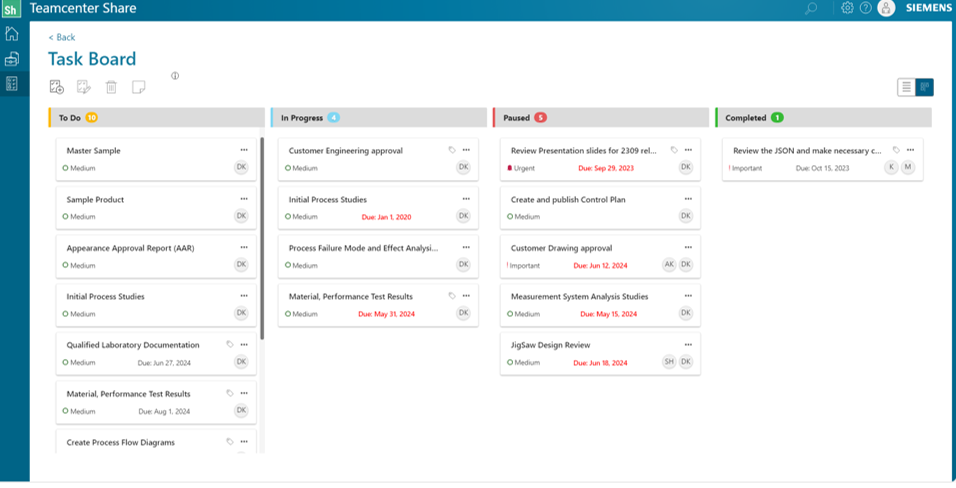 Task management in Teamcenter Share 2406