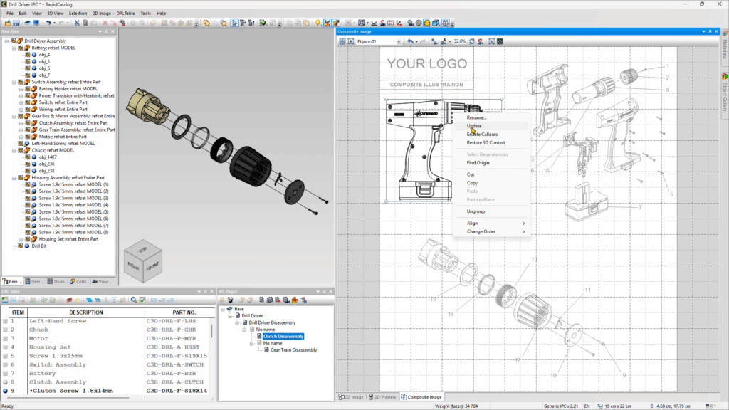 New composite image window for building illustrations