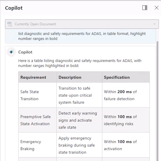 What's new in Teamcenter 2406 - Screen shot of new in Teamcenter AI copilot