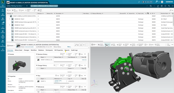 What is Teamcenter used for? Teamcenter home page showing BOM and product visualization