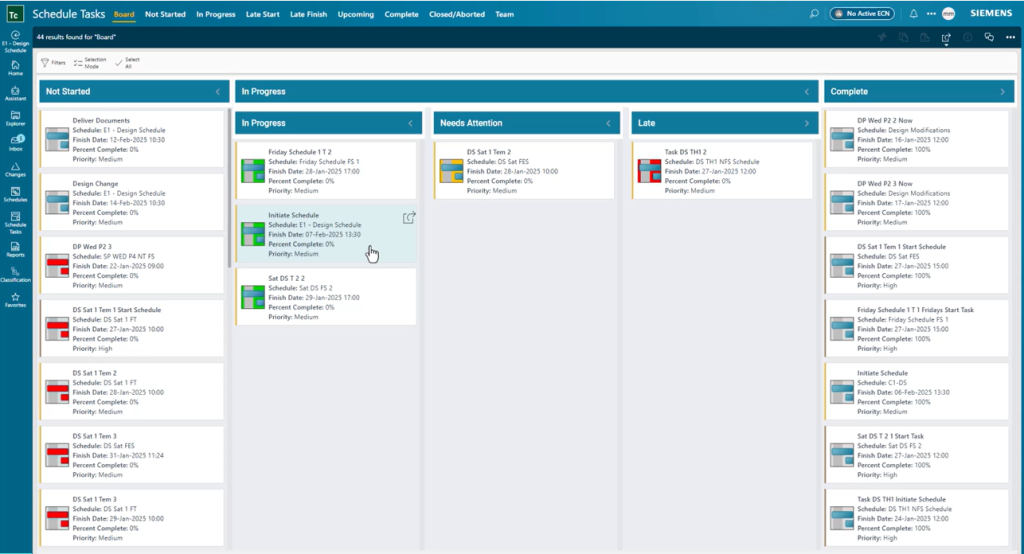 Track tasks in Teamcenter X