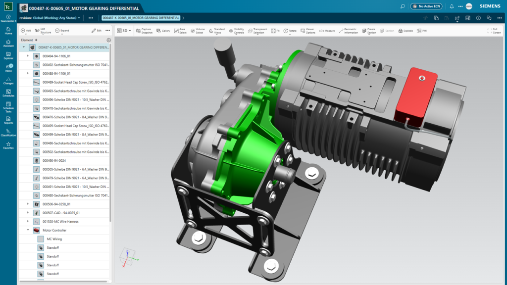 Gear motor in Teamcenter X