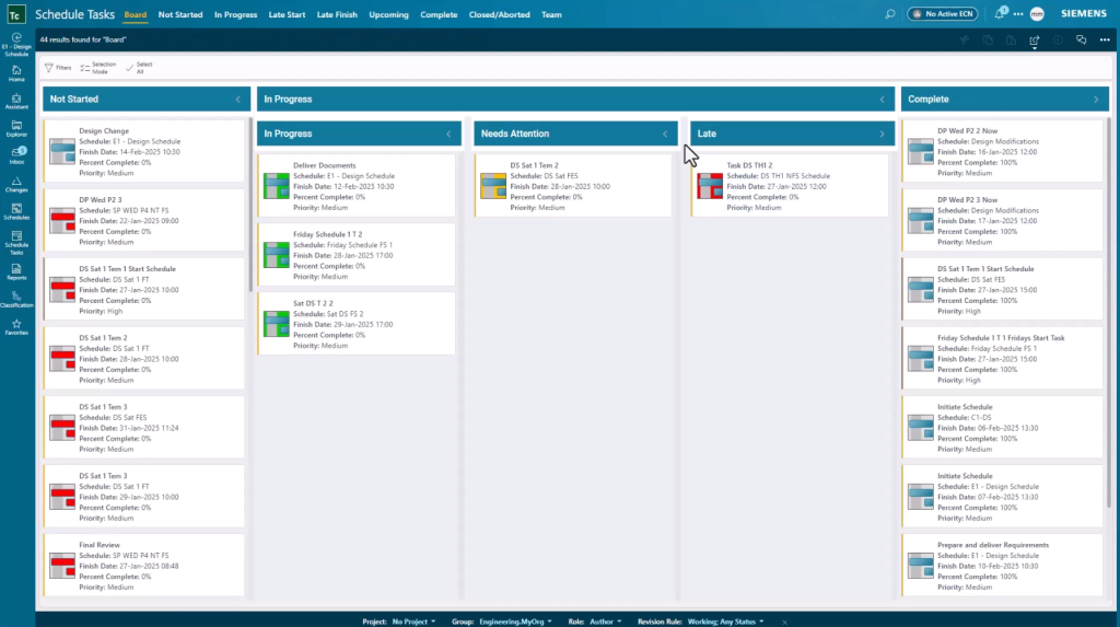 Track tasks to keep your projects moving related to document changes.