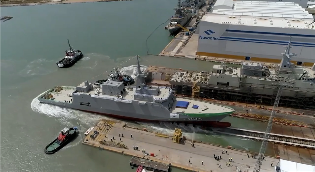 Model-based systems engineering example of a Navantia military at the dock