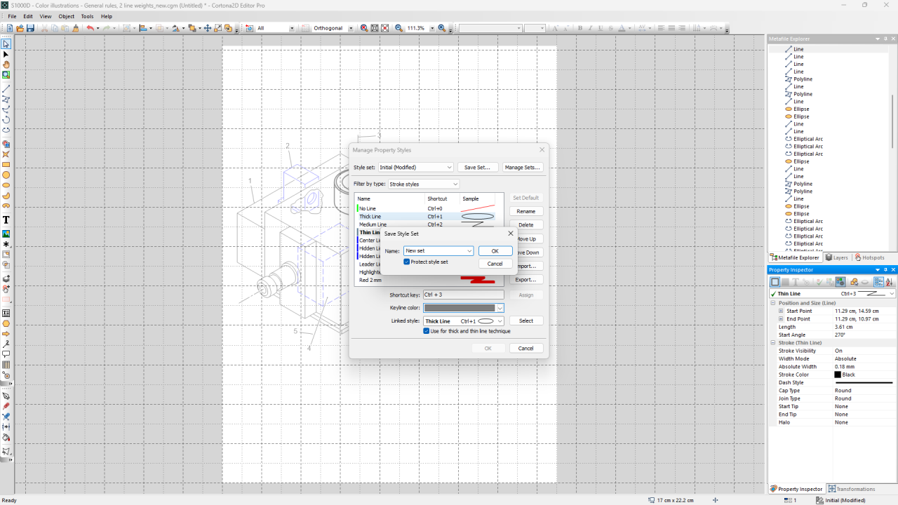 Screen shot of user managing style sets in digital product catalog.
