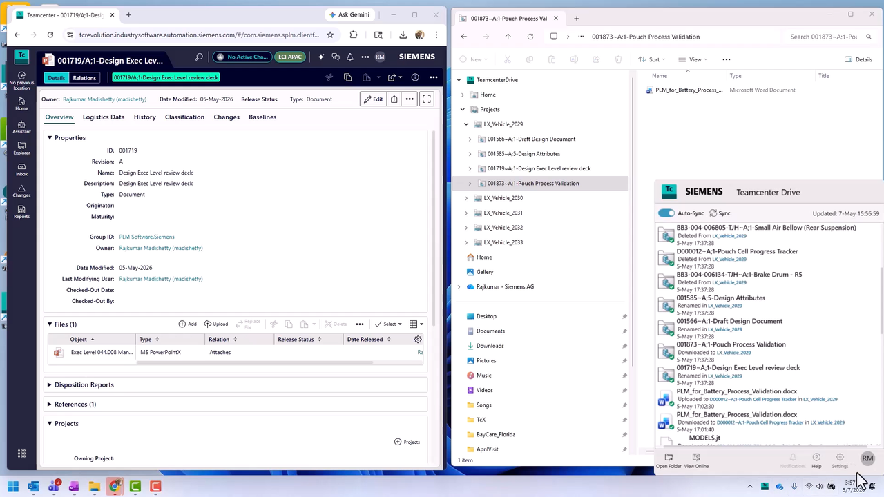 Accessing PLM files offline using Teamcenter drive