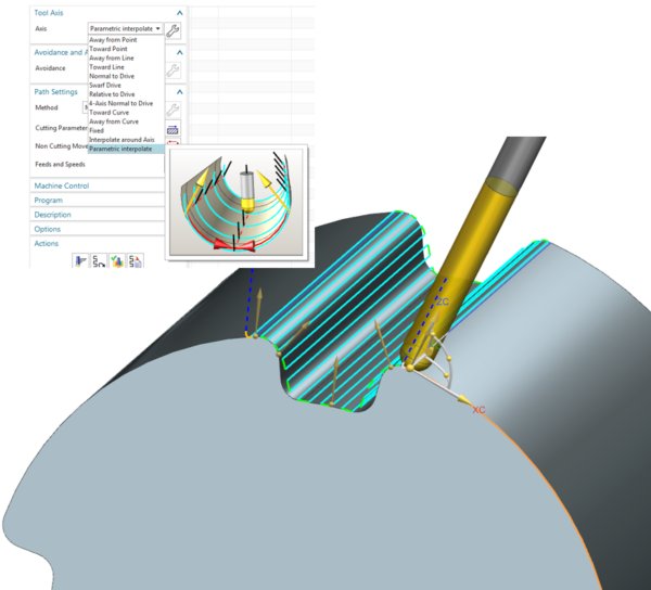 NX CAM - 5-Axis Finish Guiding Curves