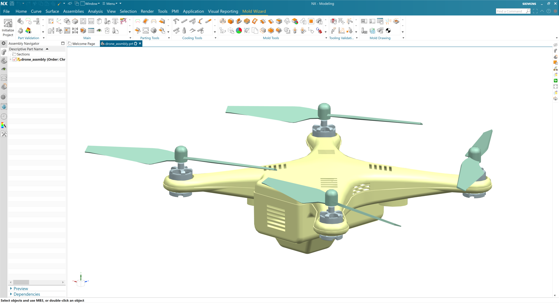 La realidad del taller digital: CAD y modelado del cuadricóptero