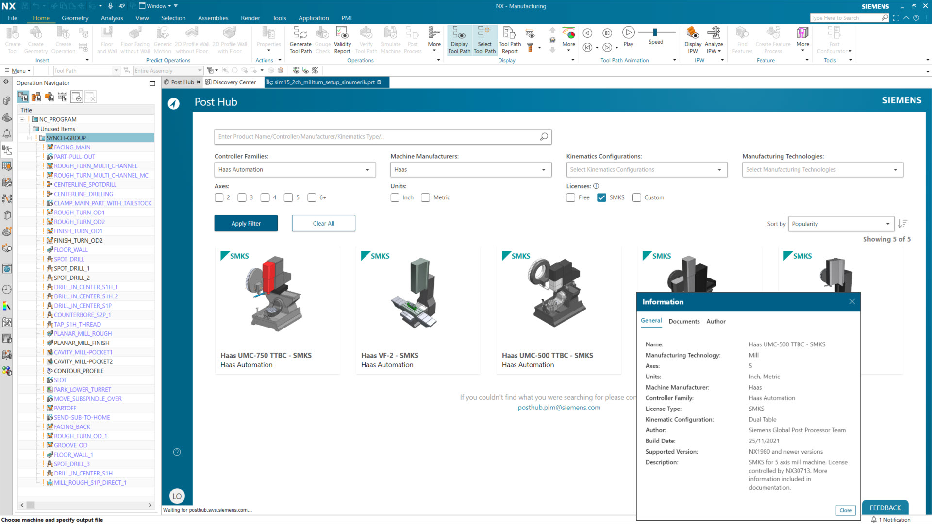 Smart Machine Kit Solutions in NX CAM Post Hub