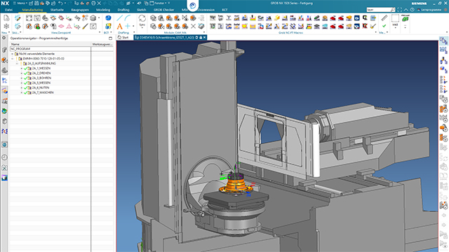 GROB engineers use uses Plant Simulation, NX CAD, NX CAM and Teamcenter for project planning, design, validation and CNC programming