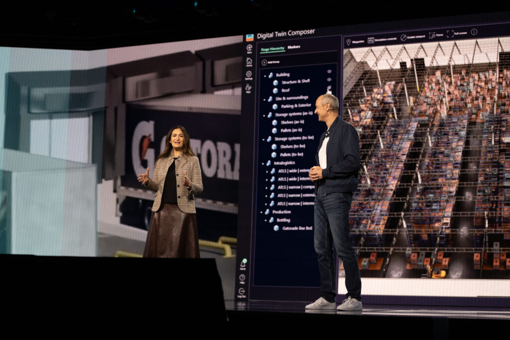 Athina Kanioura with Roland Busch at CES2026