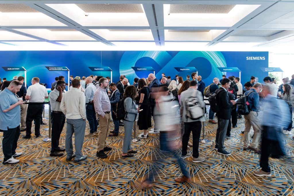 Busy reception area for Realize LIVE Americas 2026