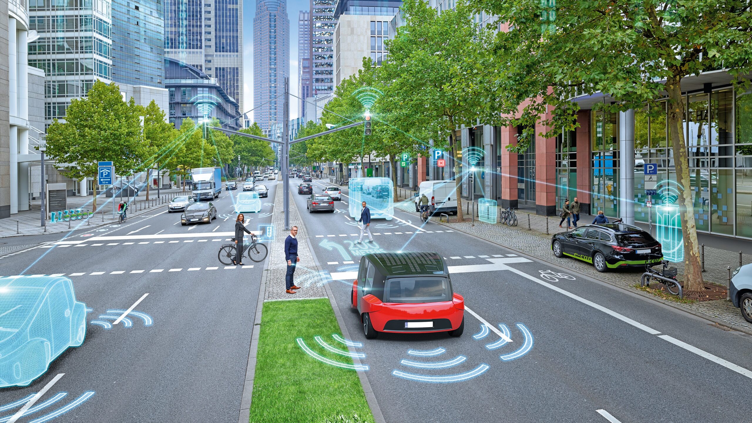 MBSE helps autonomous vehicle interacting with the world around it with sensors and communication