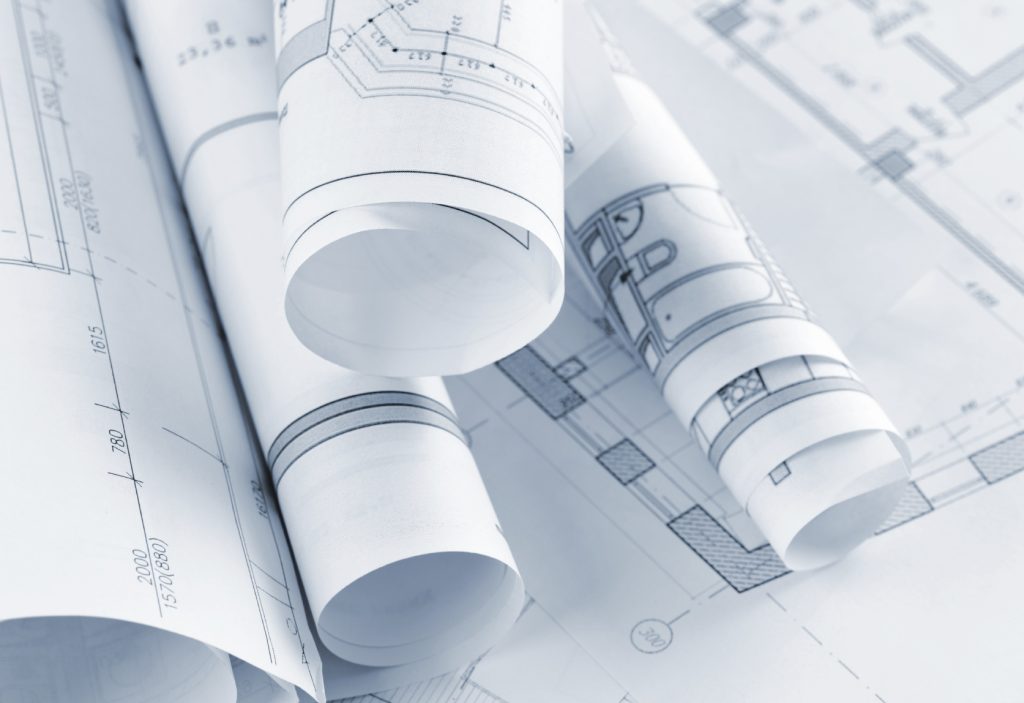 A pile of engineering drawings