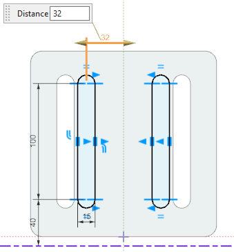 This image shows that when the mirror command is used, it keeps connected geometry symmetric. 