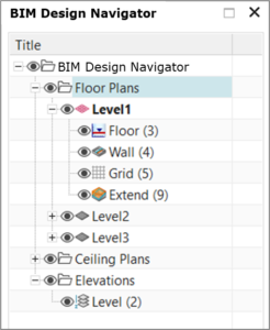 The NX for BIM Menu Navigator