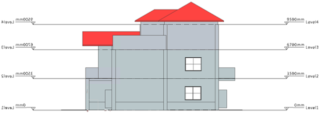 This image shows all of a buildings floor elevation lines