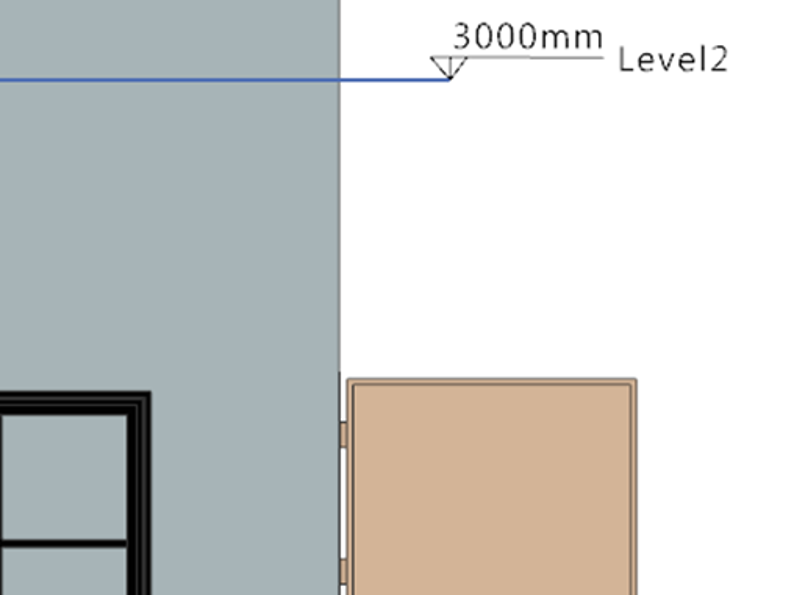 This image shows elevation lines in a 2D building drawing