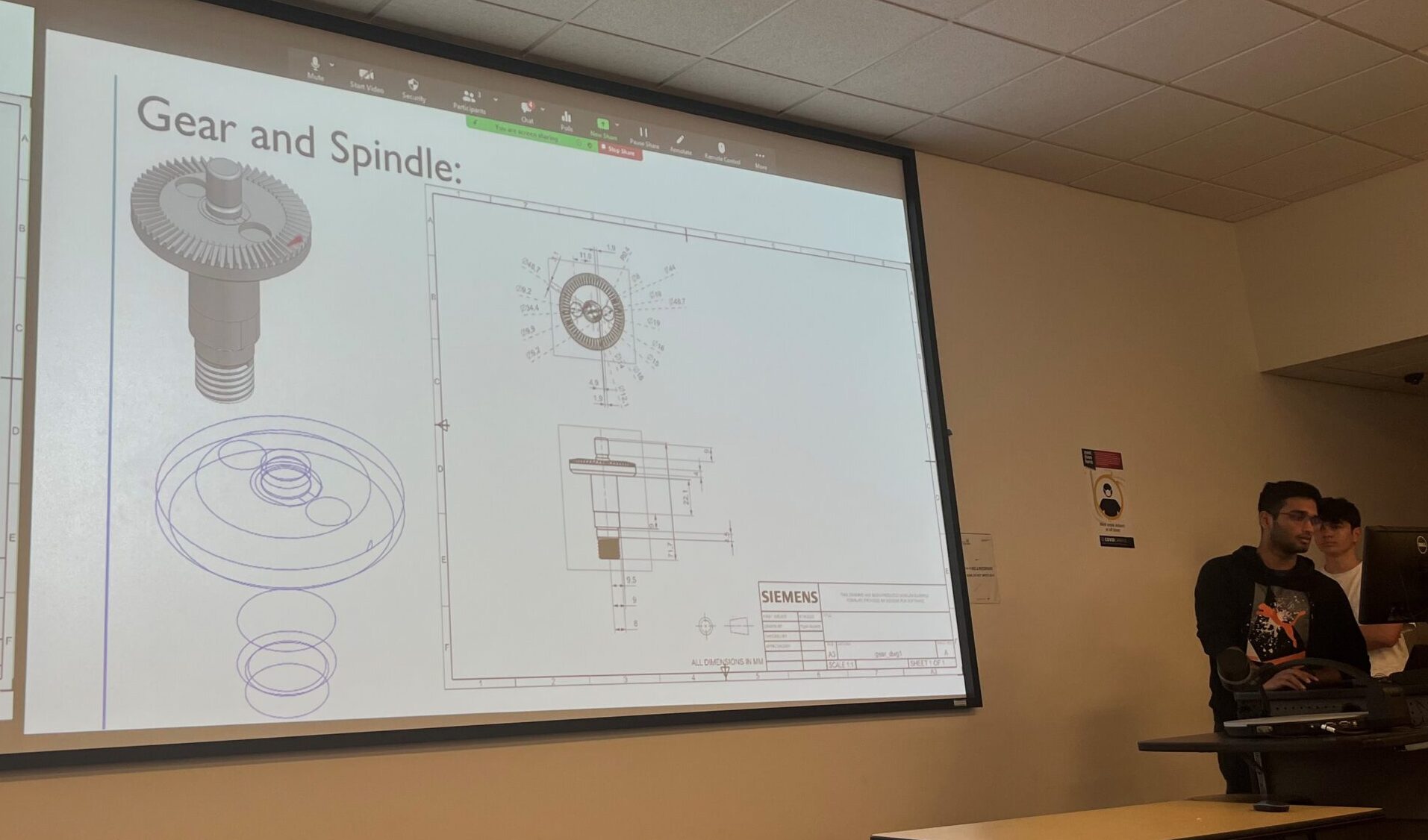 Freshmen students learn engineering graphics in NX CAD