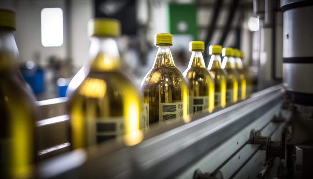 bottles in a bottle machine