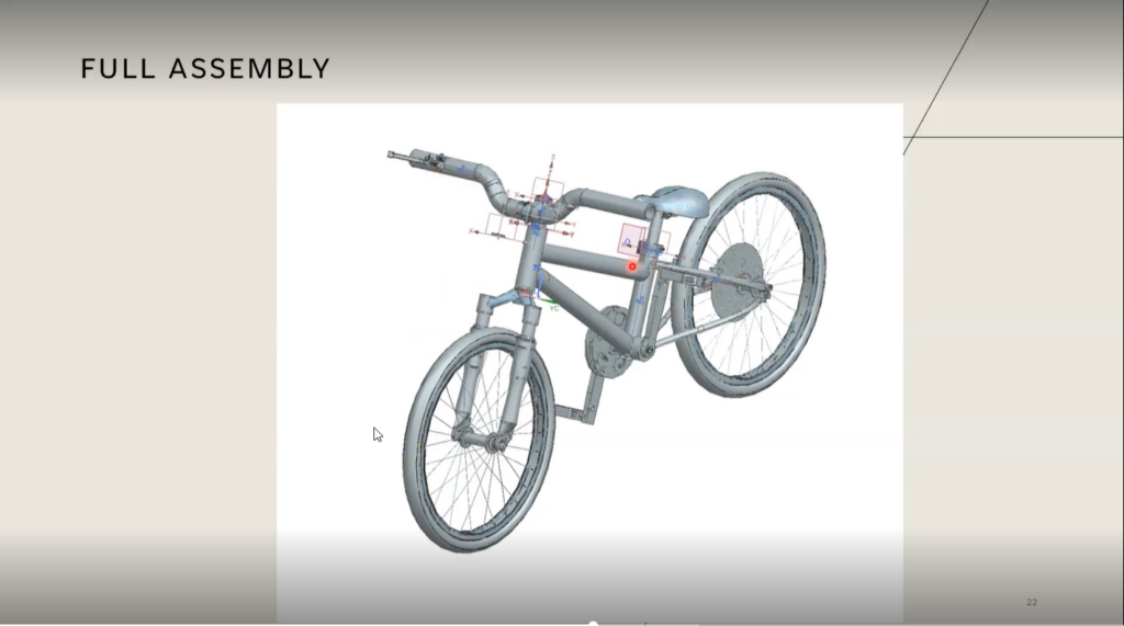 3D assembly of a bike design in NX