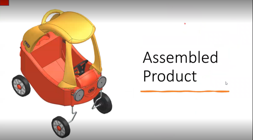 3D assembled design of a Little Tikes Cozy Coupe in NX
