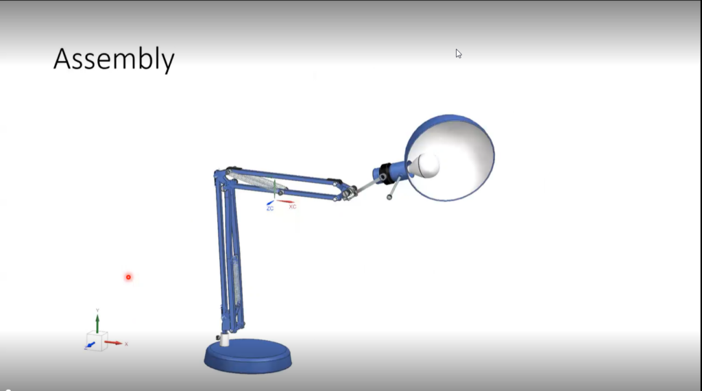 Assembled FORSA desk lamp 3D design in NX