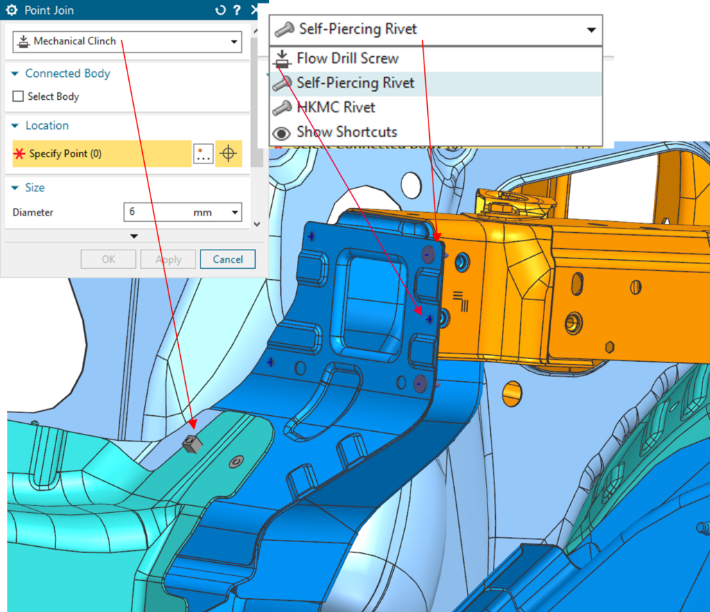 nx showing point join