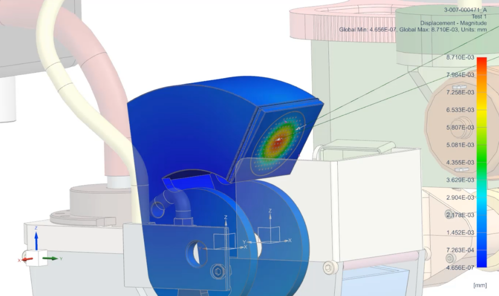 This shows an part within NX with the Show Loads and Constraints tool applied.