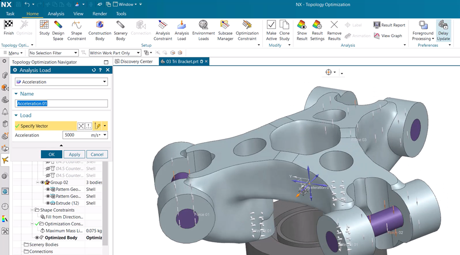 acceleration load into NX