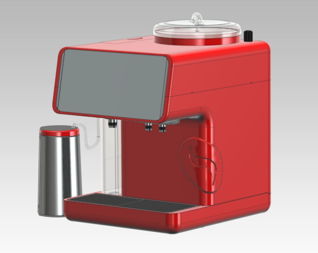 A 3D model of a coffee machine designed in Siemens NX