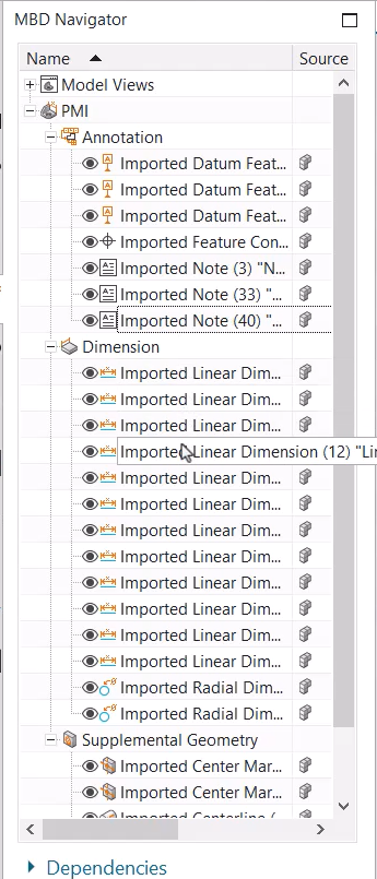 imported PMI label within NX