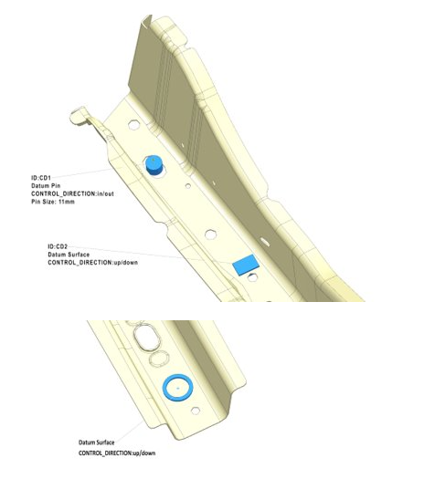 This image shows the datum locators for tooling design.