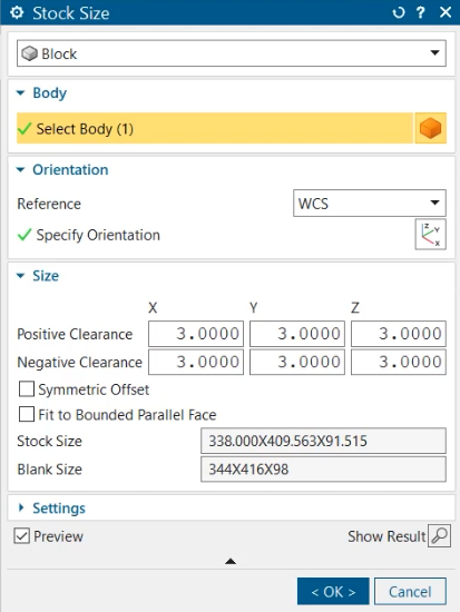 This image shows how you can customize for the stock size