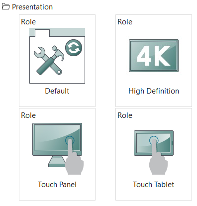 Presentation options in NX Roles
