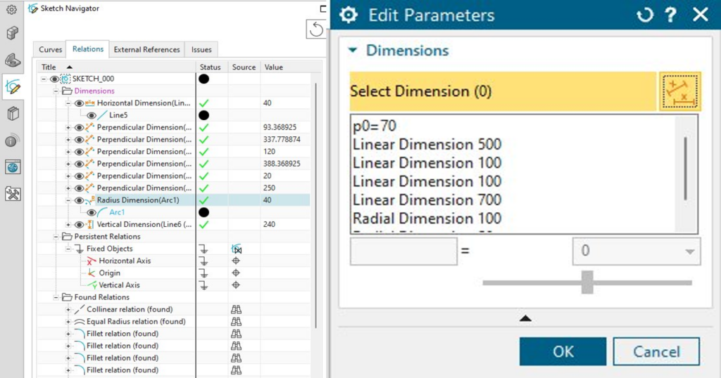 This image shows the user interface for the sketch navigator