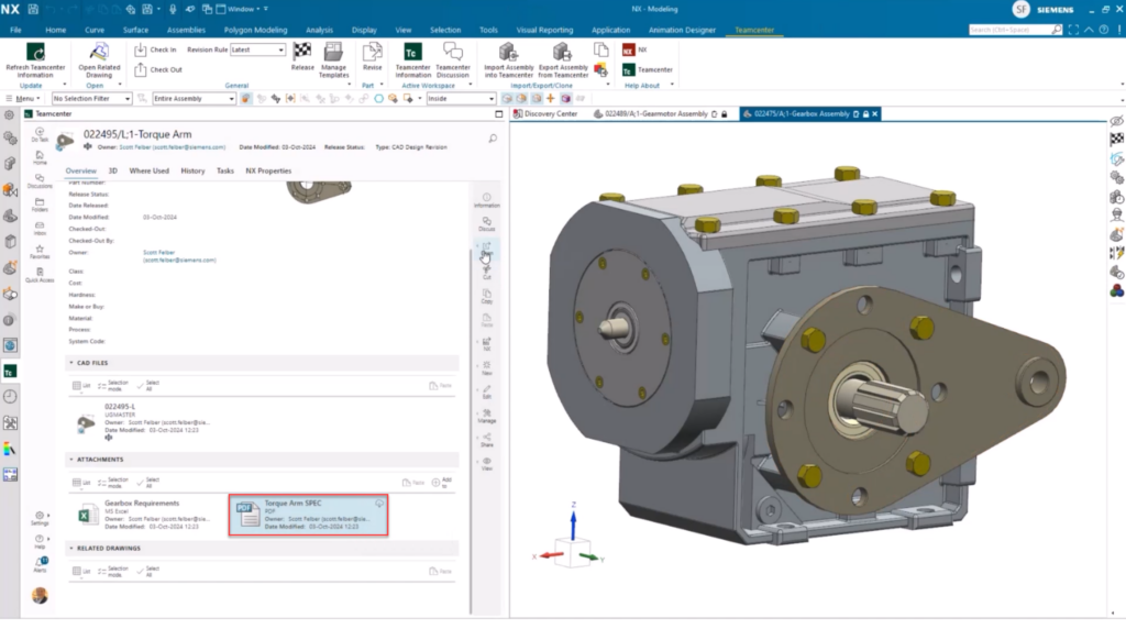 This image shows how documents are embedded within NX X for ease of use