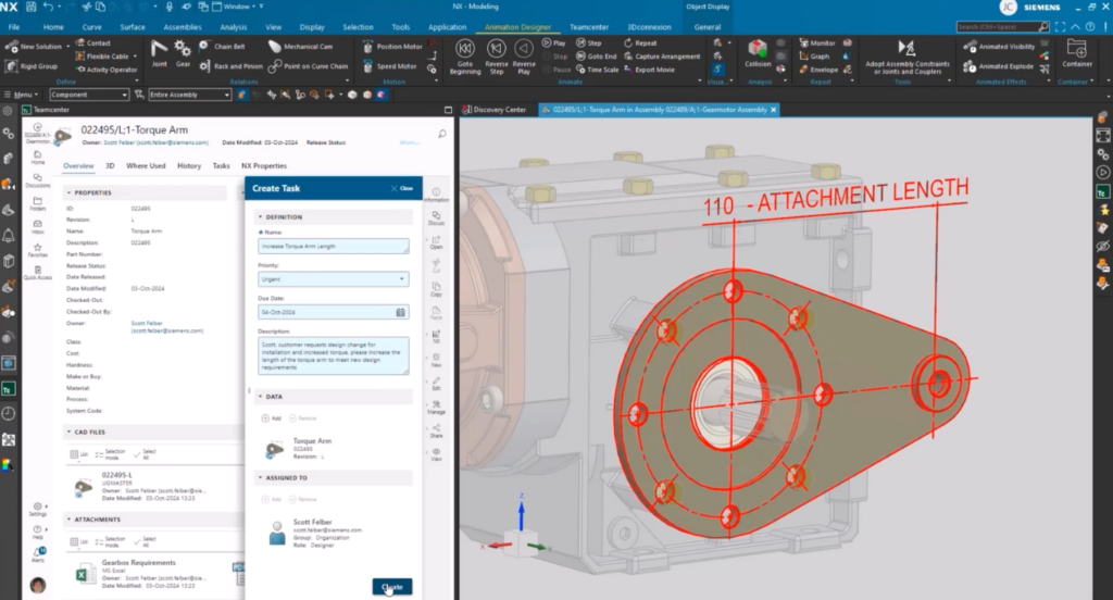 This image shows how users can assign and track tasks within NX X