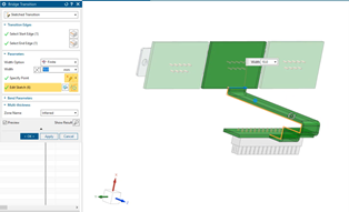 sketch transition bridge in nx