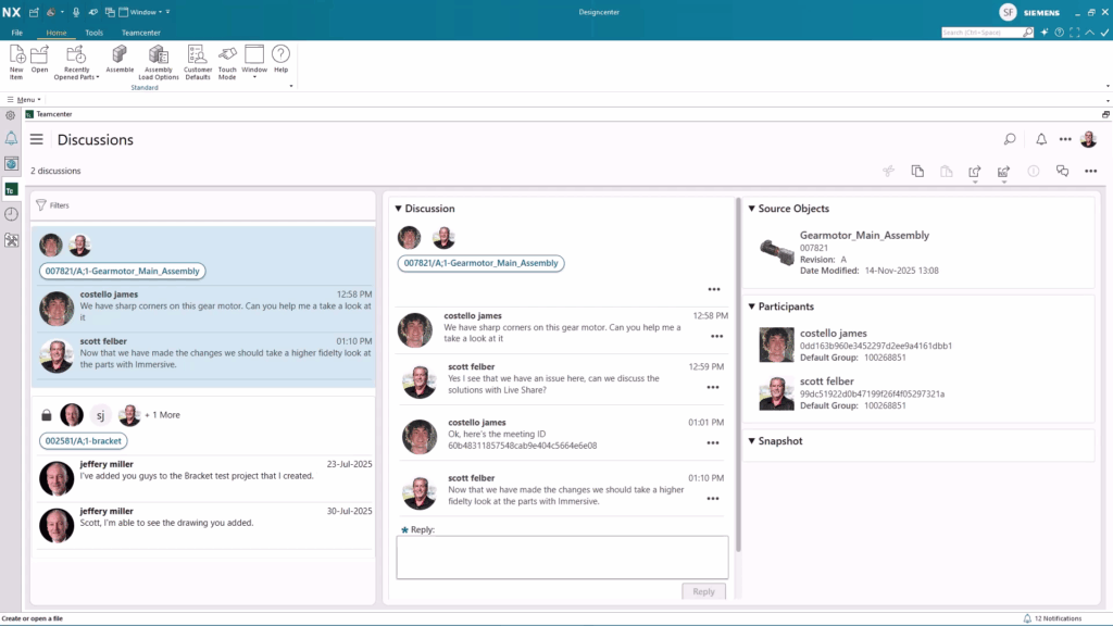 The ability to hold conversations with multiple team members at once is very important in collaborative workflows.