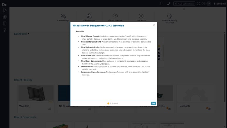 Release update notification. Get automatically notified whenever the product is updated, with a link to information on what’s new in the release.